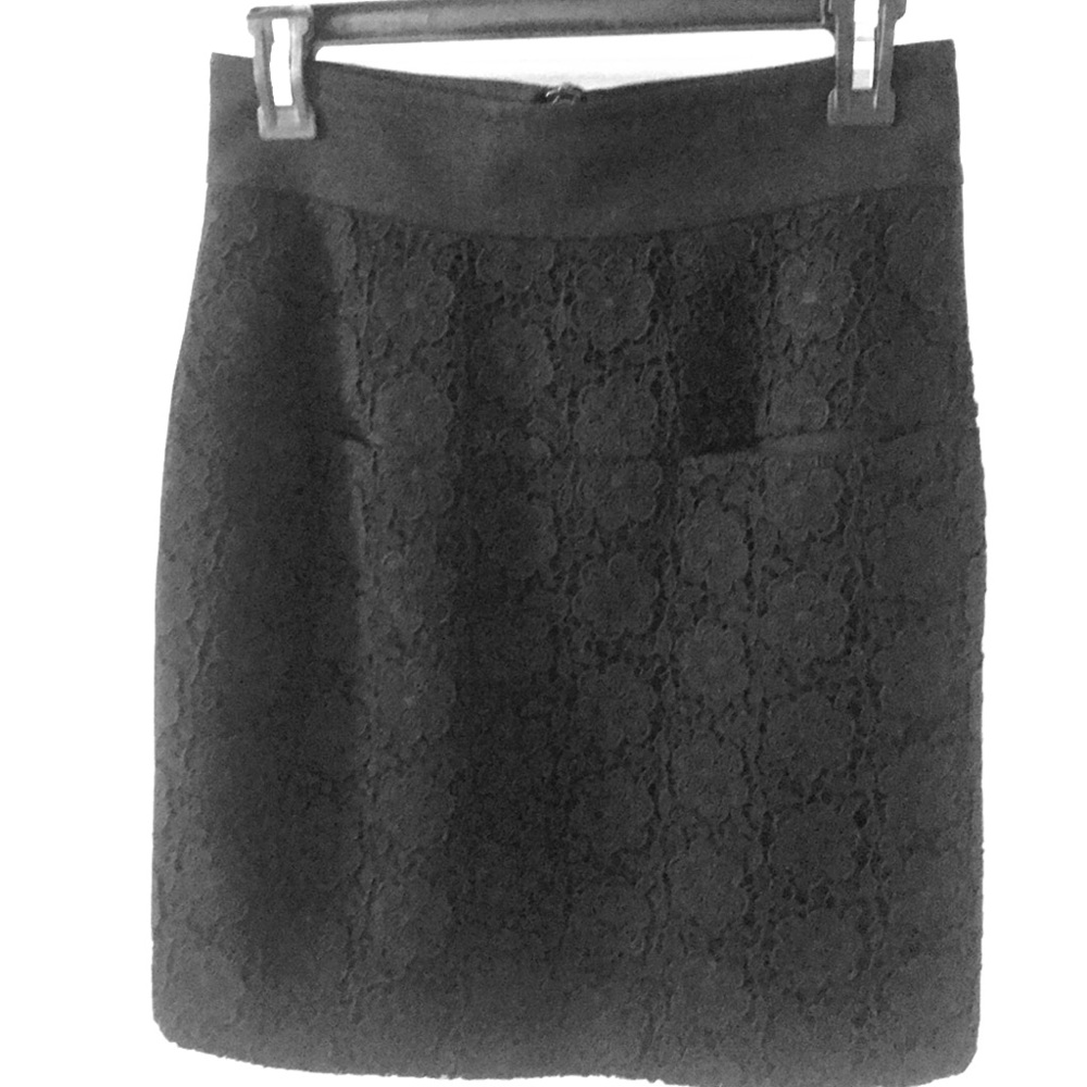Phillip Lim black lace mini skirt.